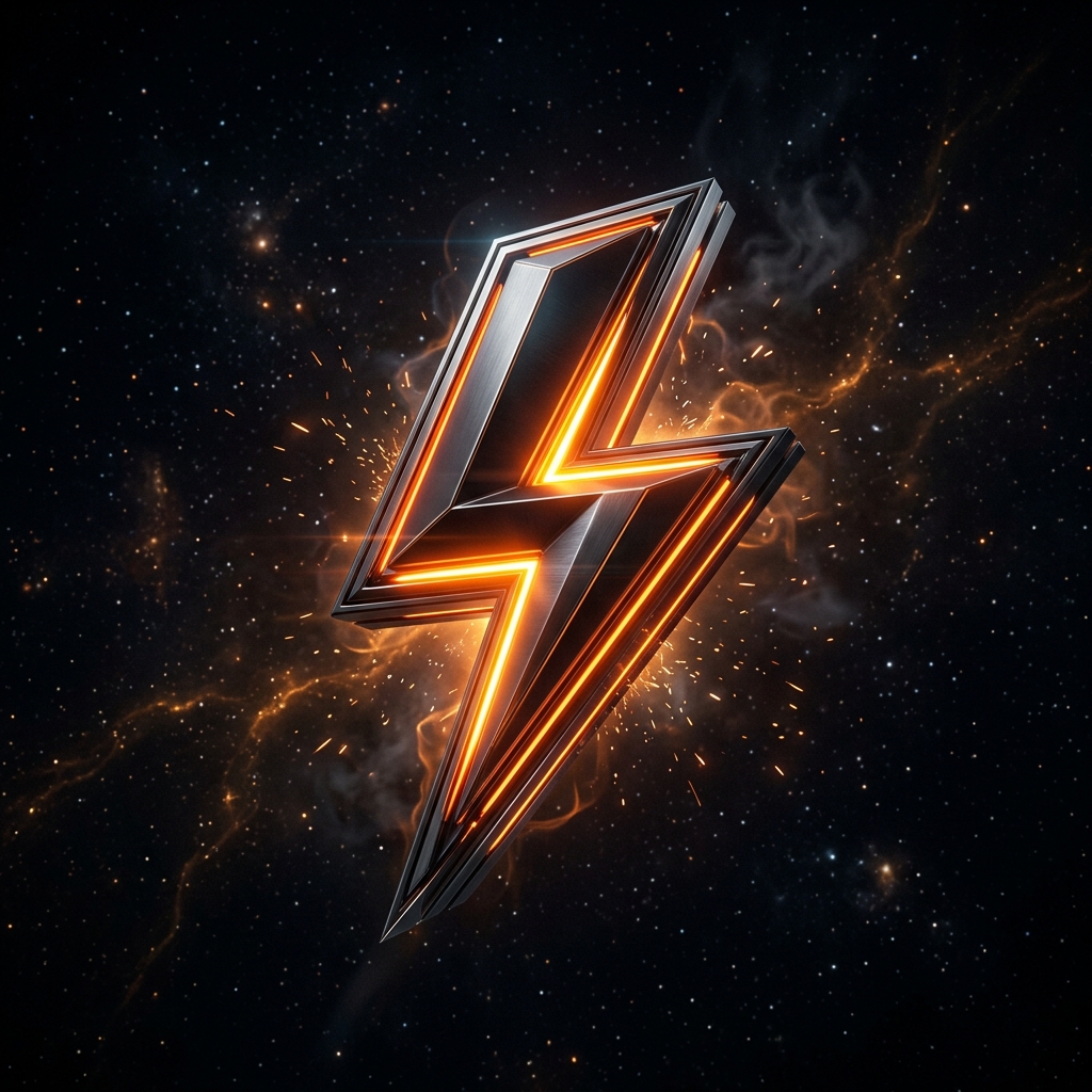 Wired 3D Electric Lightning Emblem